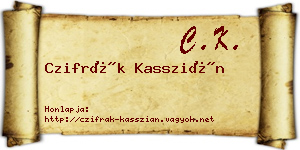 Czifrák Kasszián névjegykártya
